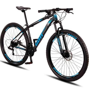Imagem de Bicicleta Aro 29 Alumínio Gott 21v Freio a Disco Leev - Preto/Azul - 19