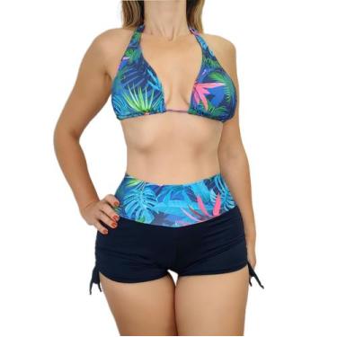 Imagem de Biquíni Shorts Cintura Alta E Top Cortinão Com Bojo - Vila Beach Wear,