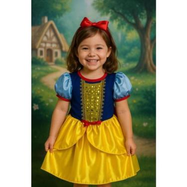Imagem de Vestido Fantasia Infantil Princesa Branca De Neve - RR STORE 2, M vest