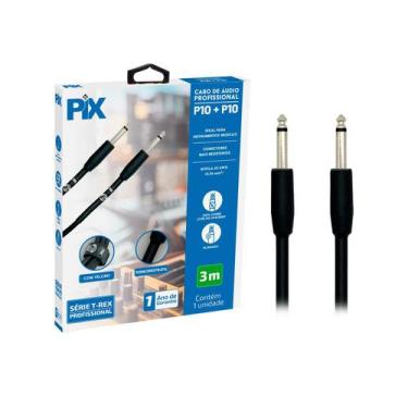 Imagem de Cabo De Áudio P10 Para P10 Mono Para Guitarra 3 Metros - PIX