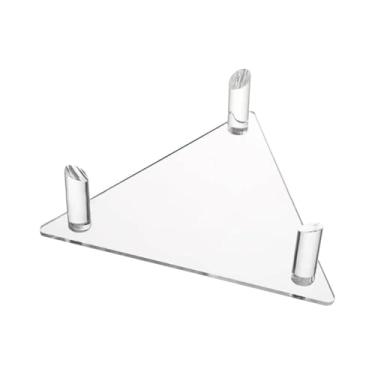 Imagem de GSHLLO Suporte de basquete acrílico triangular transparente para exibição de bola de rúgbi suporte de armazenamento de vôlei rack antiderrapante para bola esportiva