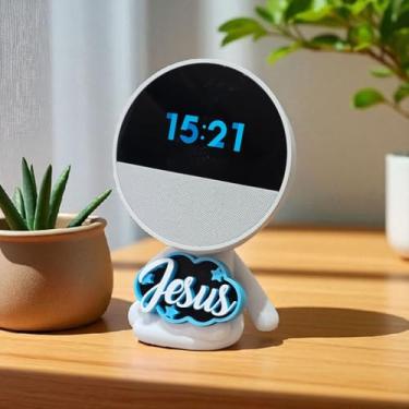 Imagem de Suporte Alexa Echo Spot Escultura Robert Plaquinha Jesus e outros. Decoração criativa, música, som, stand de mesa Amazon