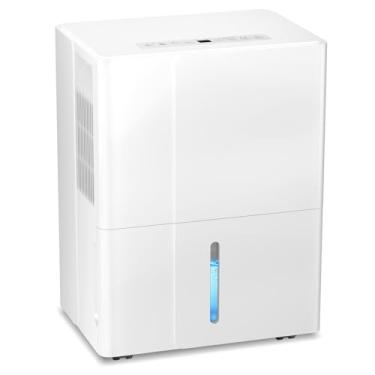 Imagem de Electactic Desumidificador máximo de 50 litros para casa, 2.300 pés quadrados com desligamento automático, tanque de água de 4,8 L, controle de umidade 30-80%, 115 V/60 Hz, ideal para porão quarto e