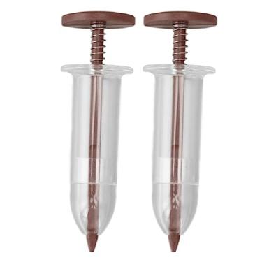 Imagem de Mini Dispensador de sementes de semeadura 2pcs Spread de sementes de mão ajustável para plantar pequenas sementes em jardim ou flores de plástico 10x3.2x3.2cm (Marrom)