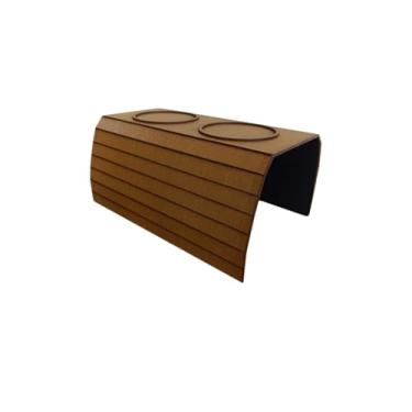 Imagem de Esteira Suporte Porta Copos Braço Sofa Bandeja Kit C/2 Unid(1 Esteira Simples Caramelo)