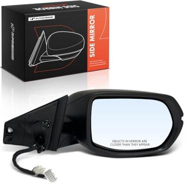 Imagem de A-Premium Espelho retrovisor elétrico do lado do passageiro - compatível com Honda CR-V CRV 2017 2018 2019 2020 2021 2022 - Espelho retrovisor externo externo preto dobrável manual aquecido com luz de