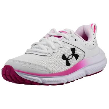 Imagem de Under Armour Charged Assert 10 feminino, (102) Branco/Rosa Rebelde/Preto, 7.5 Wide