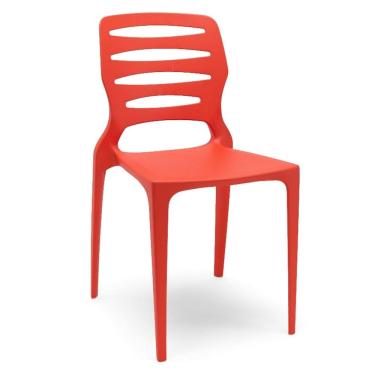 Imagem de Cadeira Para Cozinha Área Gourmet Jardim Empilhável Larsen P03 Vermelho - Lyam Decor