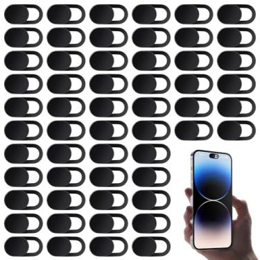 Imagem de Classicseali 60 peças de capa para webcam para laptop, capa ultrafina para webcam para laptop, capa de câmera de computador com forte aderência, capa de câmera de telefone, material ABS preto, protege