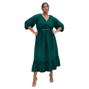 Imagem de City Chic Vestido feminino plus size - Betty Midi, Jade, 50