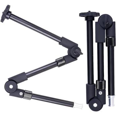 Imagem de Braço mágico articulado ajustável de 3 seções de 63 cm, suporte para câmera aérea com parafuso de rosca de 0,6 e 0,9 cm para monitor LCD/luzes LED