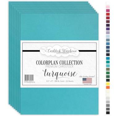 Imagem de Cardstock Warehouse Colorplan azul turquesa - 21,6 x 28 cm - 45,4 kg. Papel cartolina premium fosco 270 g/m2 - 25 folhas