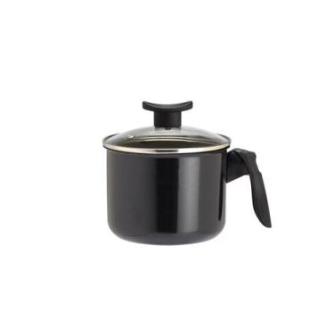 Imagem de Leiteira Cerâmica E Antiaderente De Indução E Gás Com Tampa Preto - Va
