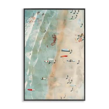 Imagem de Stupell Industries Scattered Surf Board Beach Black Framed Giclee Art, design by LSR Design Studio, 18 x 12