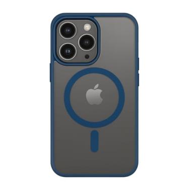 Imagem de Capinha Case Capa Transparente Magnética Anti Impacto Com Bordas Elevadas Anti Amarelamento Para iPhone (Azul, iPhone 15 Pro Max)
