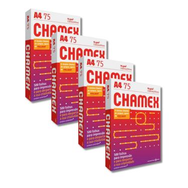 Imagem de Kit Papel Sulfite A4 Chamex 4 pacotes com 500 folhas 75g