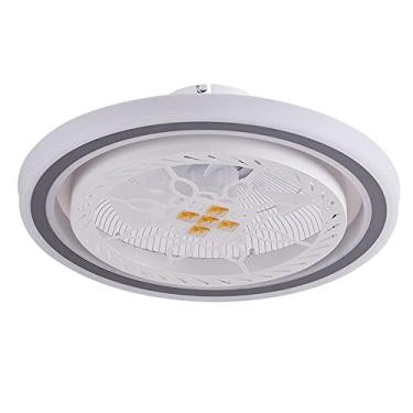 Imagem de Ventilador de teto com luz, luminária de teto decorativa regulável de 19,68 polegadas, luz de ventilador de teto LED de velocidade do vento de 3 engrenagens com controle remoto （72W）