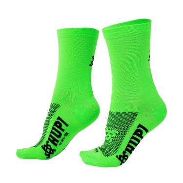 Imagem de Meia Hupi Lisa Verde Corrida Bike 1 Par Cano Médio, Tamanho: LT para pés menores 34-38, Cor: Verde