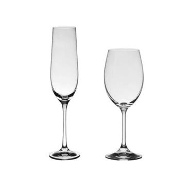 Imagem de Taças de Cristal Bohemia Para Champanhe e Vinho Branco 12 Peças - Bohe