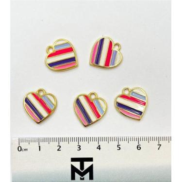 Imagem de Pingente Coração Resinado - 01 Unidade para Bijuterias Finas - no-bran