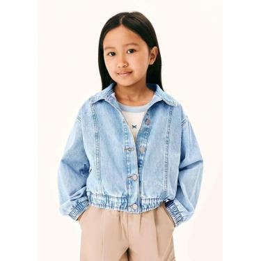 Imagem de Jaqueta Infantil Menina Bomber Em Jeans-Feminino