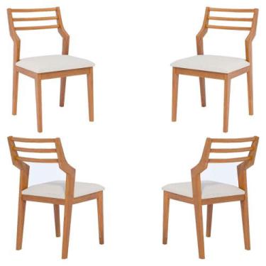 Imagem de Conjunto 4 Cadeiras de Madeira Para Sala de Jantar Damasco Cimol Madei