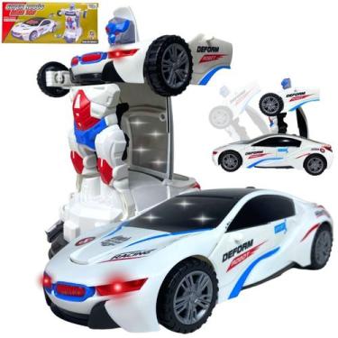 Imagem de Carrinho Transformers Vira Robo Bate E Volta Som E Luz - Europio