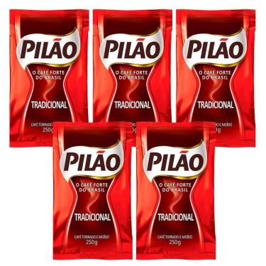 Imagem de Café Torrado E Moido Pilão 250G Kit Com 5 Un. Tradicional