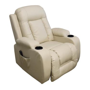 Imagem de Poltrona do Papai Austin com Elevação Lift 150º Massagem Aquecimento PU Bege G31 - Gran Belo