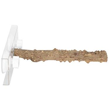 Imagem de Yctze Poleiro Portátil de Madeira para Chuveiro de Pássaros, 25cm Com Ventosas para Papagaios – Haste de Suporte Externa Antiderrapante para Banho e Diversão