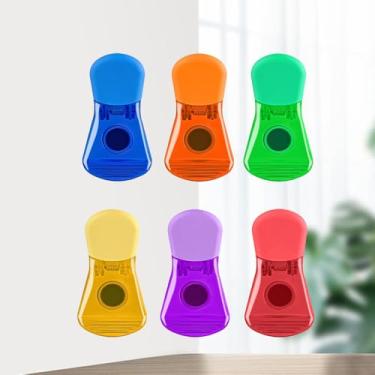 Imagem de Pacote com 6 clipes de vedação de saco de alimentos, plástico com ímã, hermético para armazenamento de cozinha