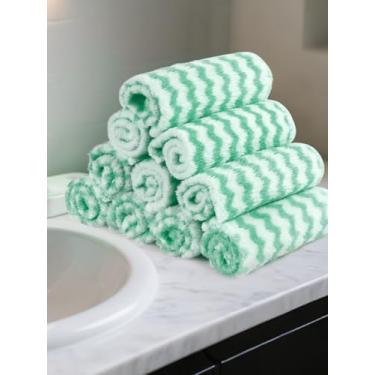 Imagem de Pacote com 10 panos de limpeza de microfibra – panos de prato super macios e absorventes, panos de cozinha para lavar louças, secar, espanar – Panos de limpeza domésticos reutilizáveis para carro