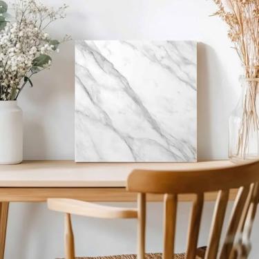 Imagem de Arte de parede em tela abstrata pintura de textura de mármore branco em tela listras cinzas decoração de parede para sala de estar quarto banheiro decorações de arte pronto para pendurar 20 x 20 cm
