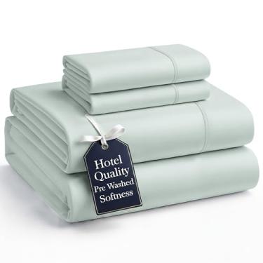 Imagem de Casa Platino Jogo de lençol queen size, microfibra escovada pré-lavada, ultramacios e macios para cama queen, jogo de lençol com elástico alto, qualidade duradoura, tecido sem comprimidos – mineral