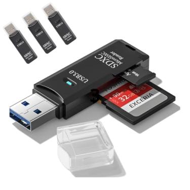 Imagem de 3 UNIDADES Leitor de Cartão SD USB 3.0, Adaptador Micro SD para USB, 3 Unidades, Compatível com PC e Laptop