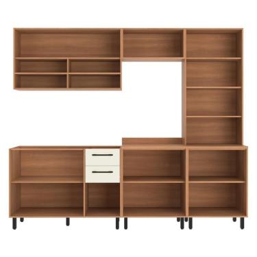 Imagem de Cozinha Completa Modulada 5 Peças Com Gabinete Para Pia Havana Multimóveis Cr20323 Rovere/champanhe