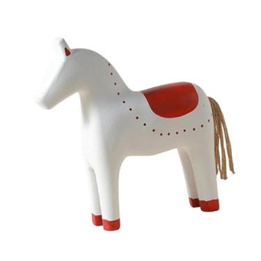Imagem de Generic Escultura de Cavalo de Madeira para Decoração de Mesa, Estilo Cavalo, Coleção Tendência INS, Pônei, Decoração de Natal para Armário, Quarto ou, 16 Cm X 4.5 Cm X 18