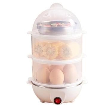 Imagem de Cozedor de Ovos Elétrico Ovos - Cozedor a Vapor Multifuncional para Ovos, Legumes e Salsicha(COZEDOR 1 ANDAR)
