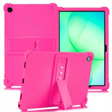 Imagem de ATOOZ Capa para Samsung Galaxy Tab A9 Plus (SM-X210/X216/X218), capa infantil de silicone macio para Samsung Galaxy Tab A9 Plus de 11 polegadas 2023 Samsung Tab A9 Plus com suportes (rosa)