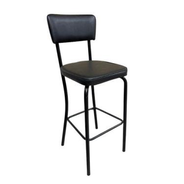 Imagem de Banqueta Olivia Altura 65cm para Bar e Cozinha Preta com Assento Confo