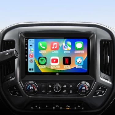 Imagem de Substituição estéreo de rádio automotivo de 26 cm para Chevy Silverado 2014 2015 2016 2017 2018 GMC Sierra 5G WiFi 2 + 64G Wireless Carplay/Android Auto/GPS/Bluetooth/FM Radio/1080P SWC