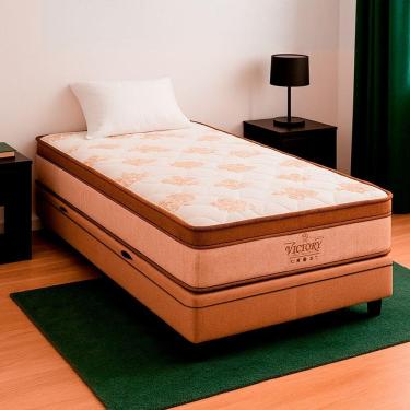 Imagem de Cama Box Solteiro E Colchão Victory Molas V-store 78x188x30 Bege