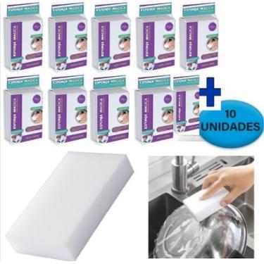 Imagem de Kit Com 10 Esponja Magica Bucha Melamina Limpa Tudo - zein