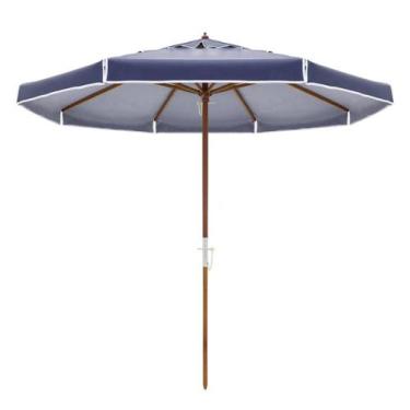 Imagem de Ombrelone Positano Bagum Madeira 3,00 Metros Diâmetro Azul 300802 BEL 
