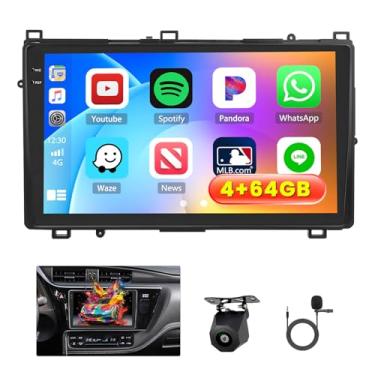 Imagem de Inefala [4G + 64G] Estéreo automotivo Android 15 para Toyota Corolla 2017-2019 com carro sem fio/Android Auto, tela sensível ao toque HD de 9 polegadas, rádio veicular com GPS, Bluetooth, WiFi, FM/RDS