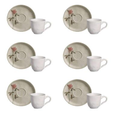 Imagem de Conjunto De Xícara De Cafezinho Com Pires 06 Peças Bio Campestre Porto Brasil