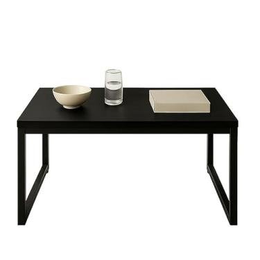 Imagem de Mesinha de Centro MDP Industrial Preta Decorativa de Sala Pés De Ferro 60x40 Mesa de Sala e Recepção