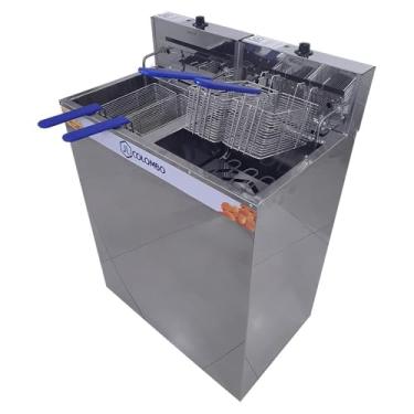 Imagem de Fritadeira Elétrica Água e Óleo JL Colombo Gabinete 2 Cubas 18 Litros Cada 8000W 148203