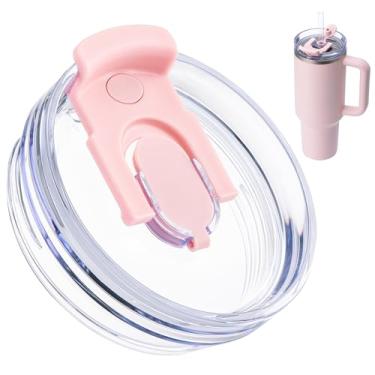 Imagem de Bluwing Tampa de copo de substituição para copos Stanley Quencher 2.0 e ProTour de 1,134 g, tampa de copo à prova de derramamento para copo Stanley (rosa)