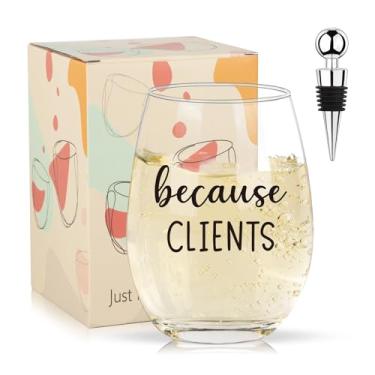 Imagem de Taças de vinho engraçadas para mulheres, homens, porque clientes 473 ml taça de vinho sem haste, 2025 melhores presentes de elefante branco, presente de aniversário ou Natal perfeito para adultos